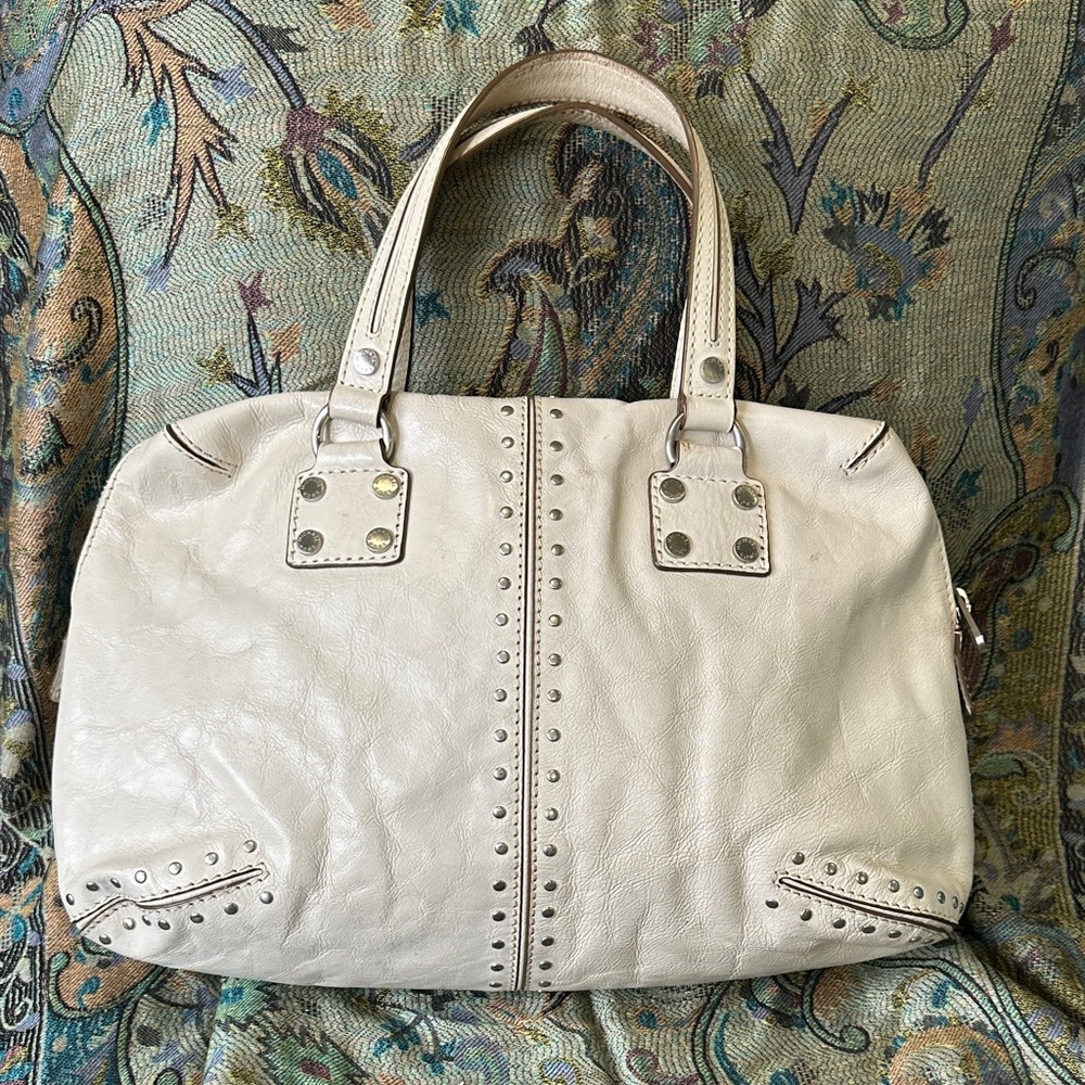 Michael Kors Cream Studded Shoulder Bag